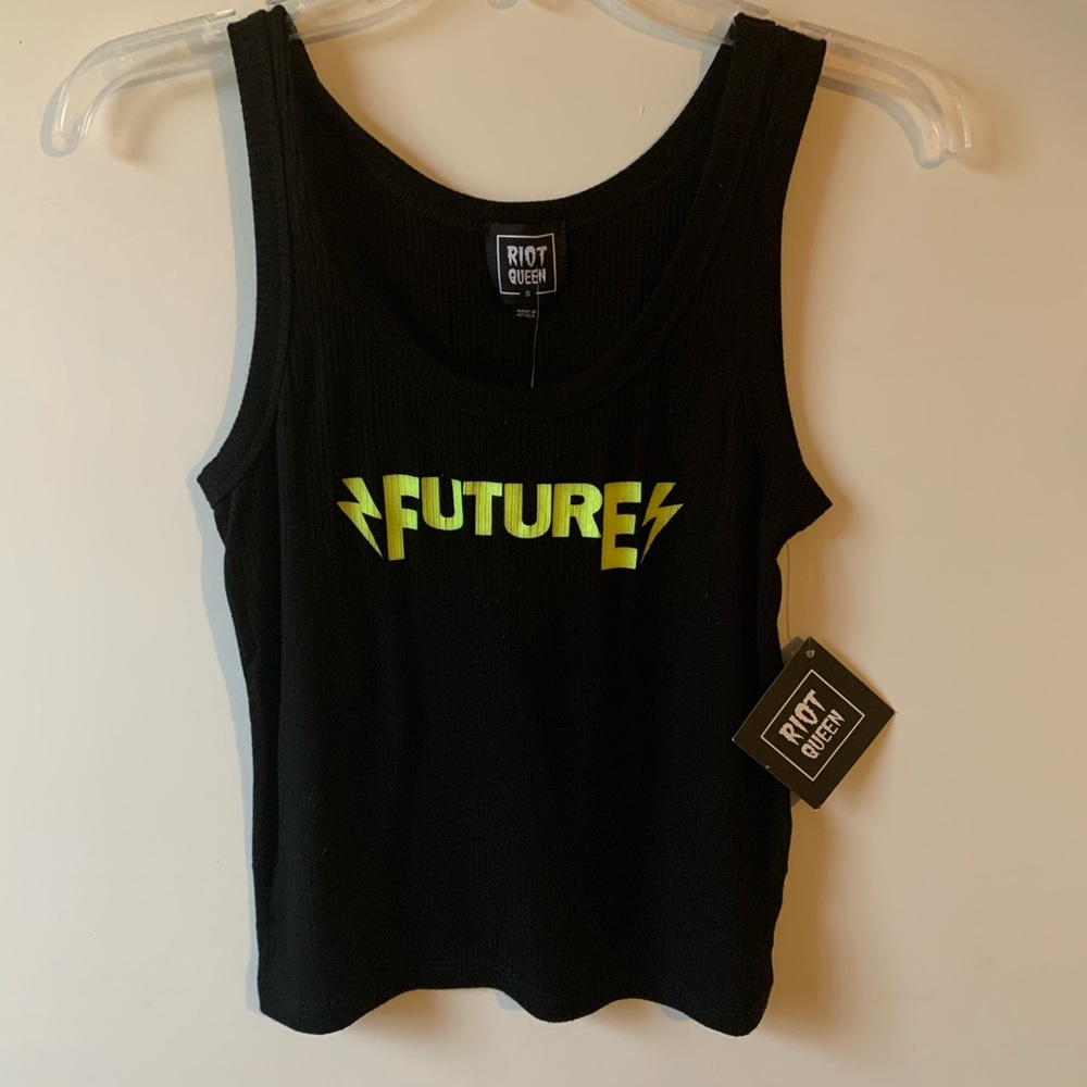 Black tank top “future” neon